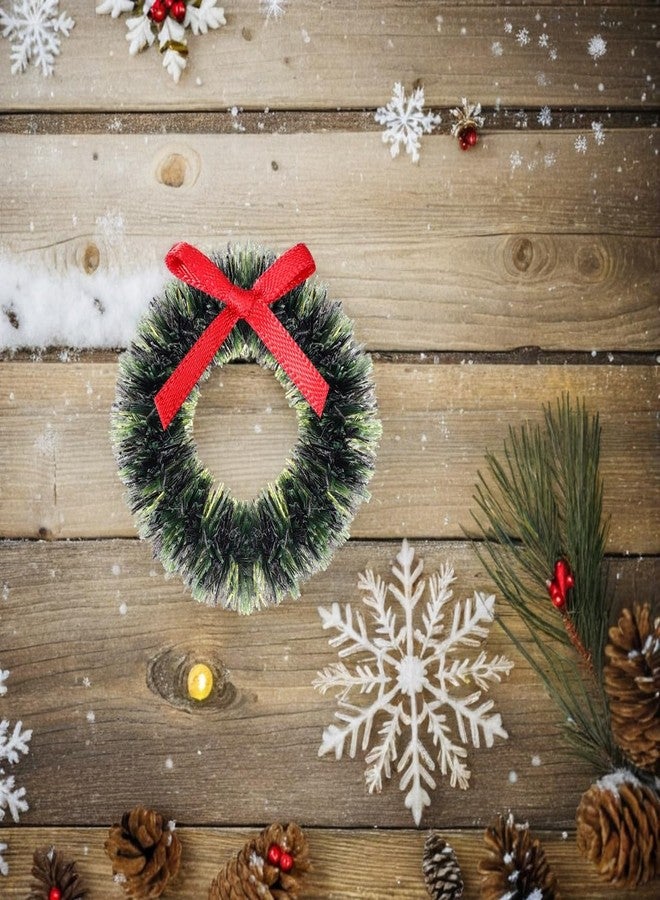 ORFOFE 20pcs Christmas Miniature Wreath Hanging Decorations Artificial Xmas Mini Wreath Farmhouse for Christmas Tree Dollhouse Windows 1.57Inch - Image 2